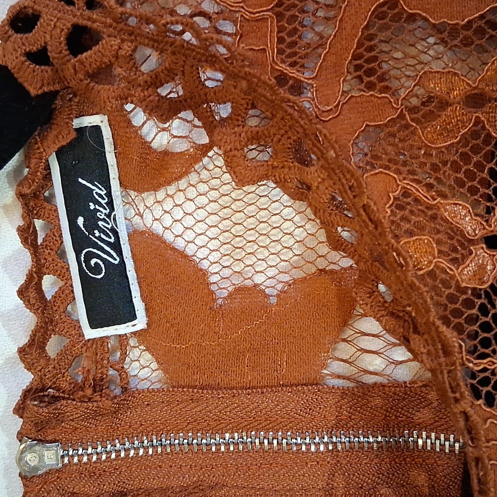 ViVI Rust Lace Blouse - Picture 4 of 6